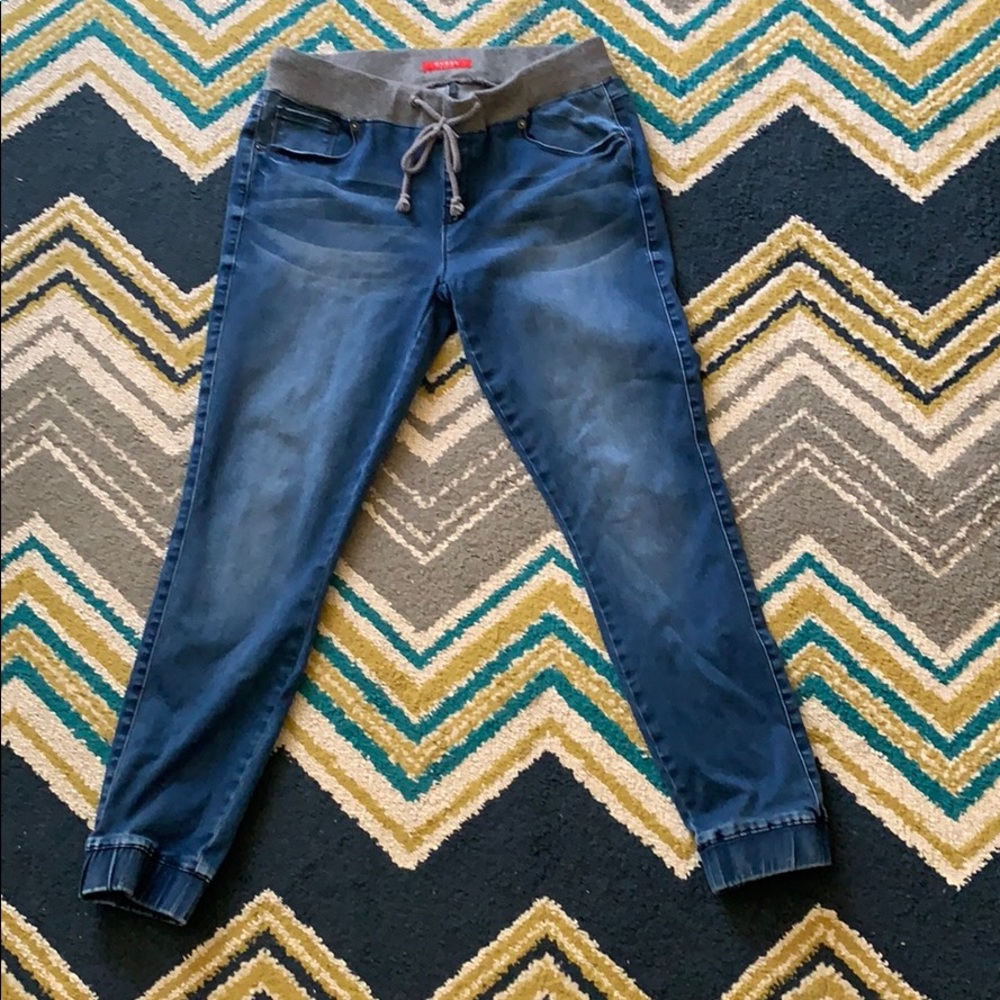 Guess denim joggers. Good used condition.